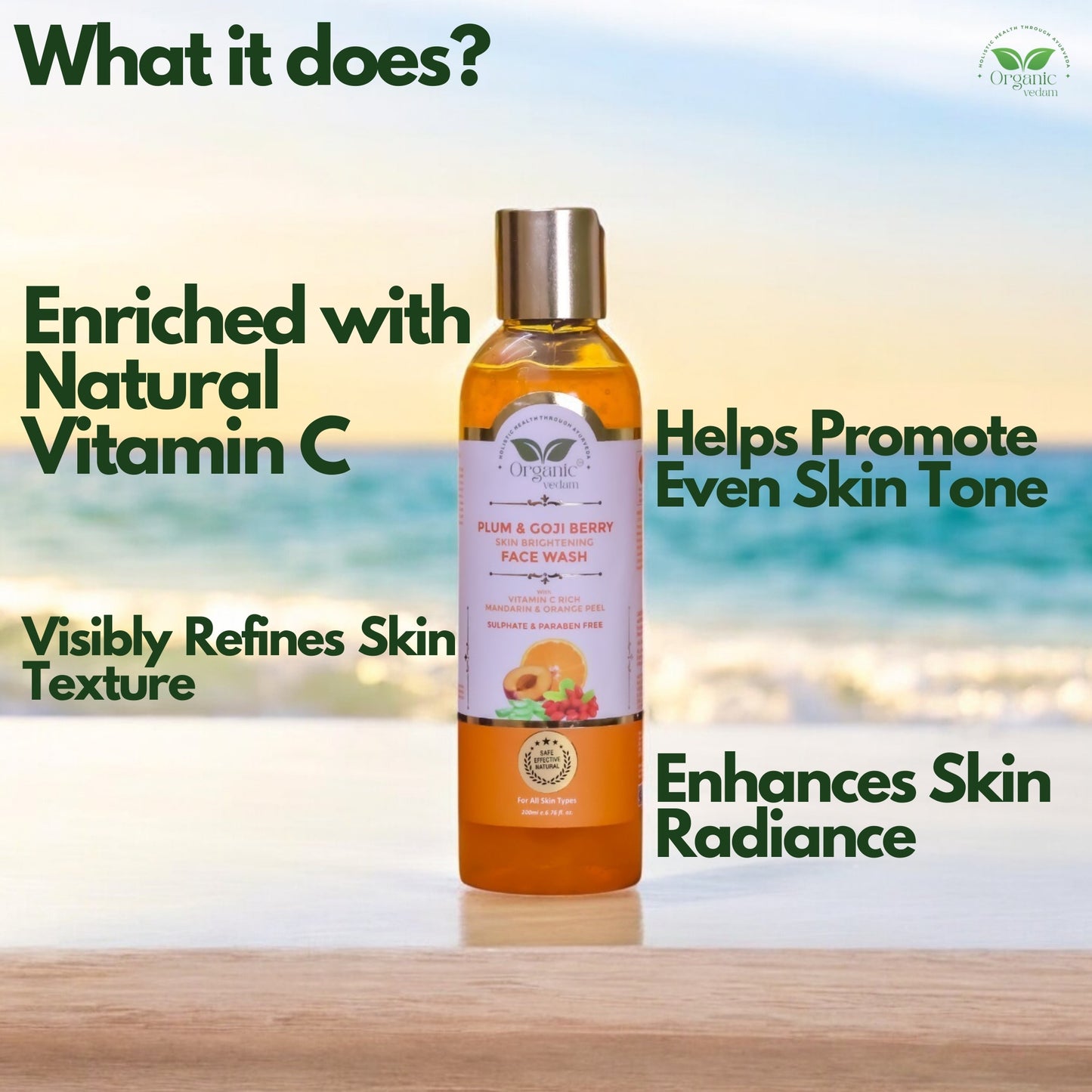 Plum & Goji Berry Skin Brightening Face Wash - 200 ml