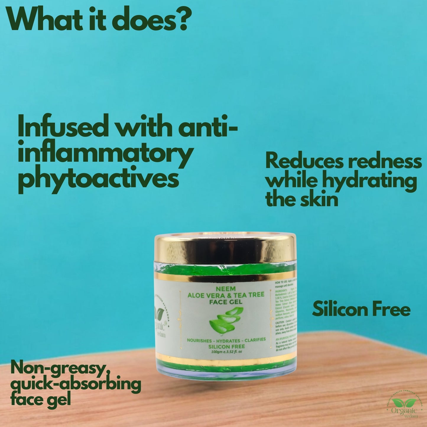Neem Aloe Vera & Tea Tree Face Gel - 100 gm