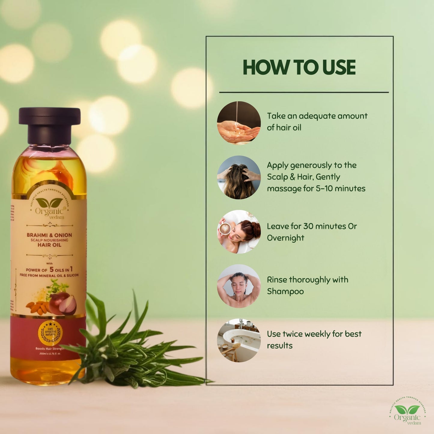 Brahmi & Onion Scalp Nourishing Hair Oil - 200 ml