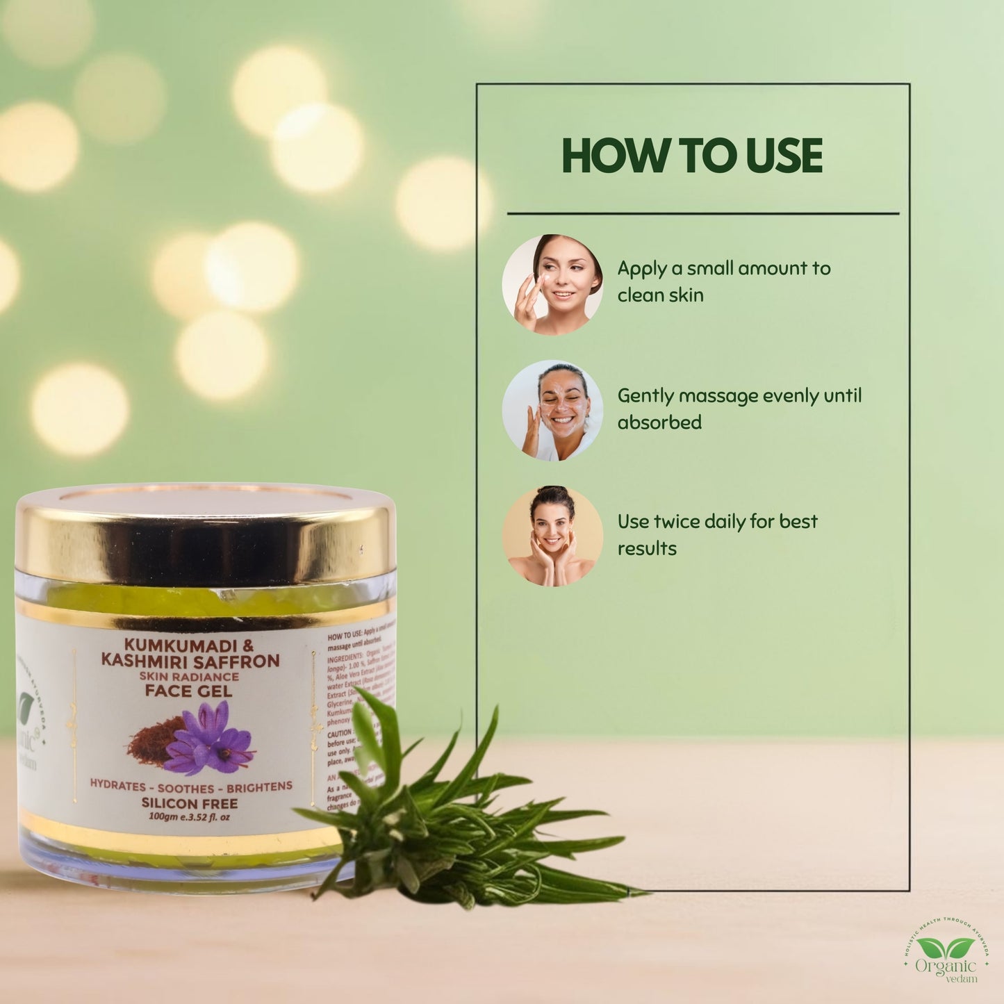 Kumkumadi & Kashmiri Saffron Skin Radiance Face Gel - 100 gm