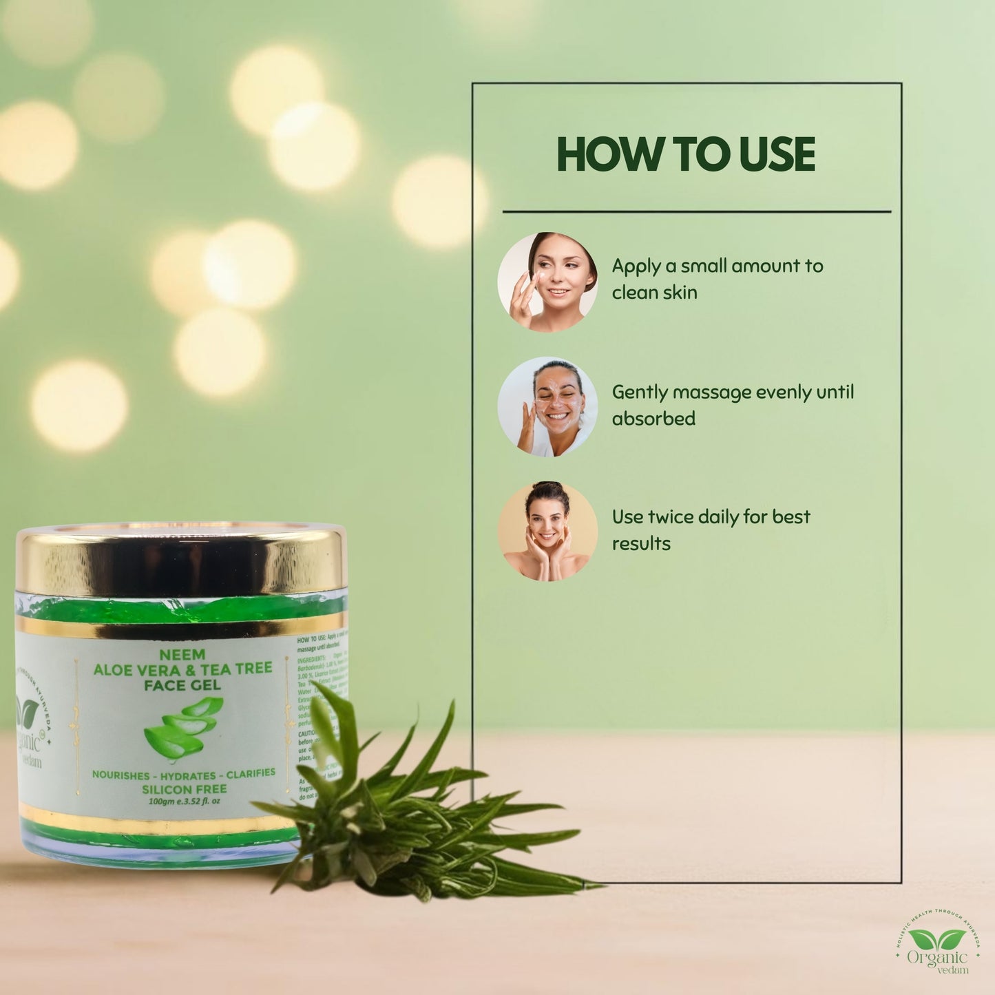 Neem Aloe Vera & Tea Tree Face Gel - 100 gm