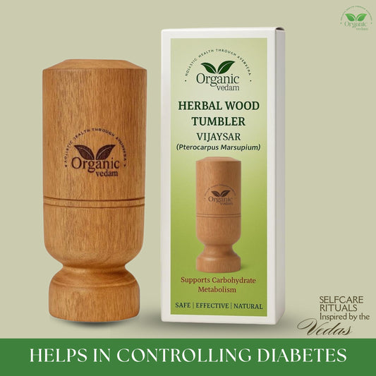 Vijaysar Herbal Wood Tumbler - Helps in Controlling Diabetes