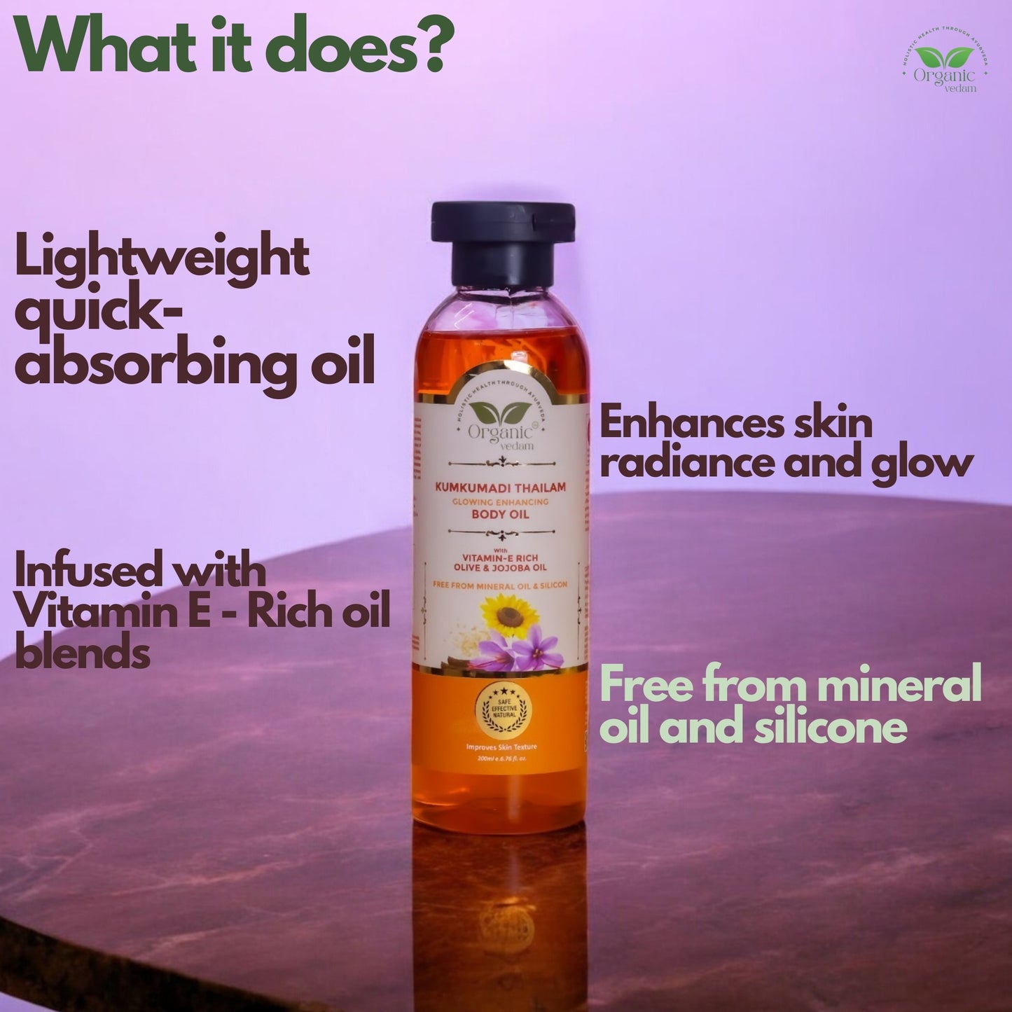 Kumkumadi Thailam Glowing Enhancing Body Oil + [FREE] Tejas Glow Enhancing Kumkumadi Soap