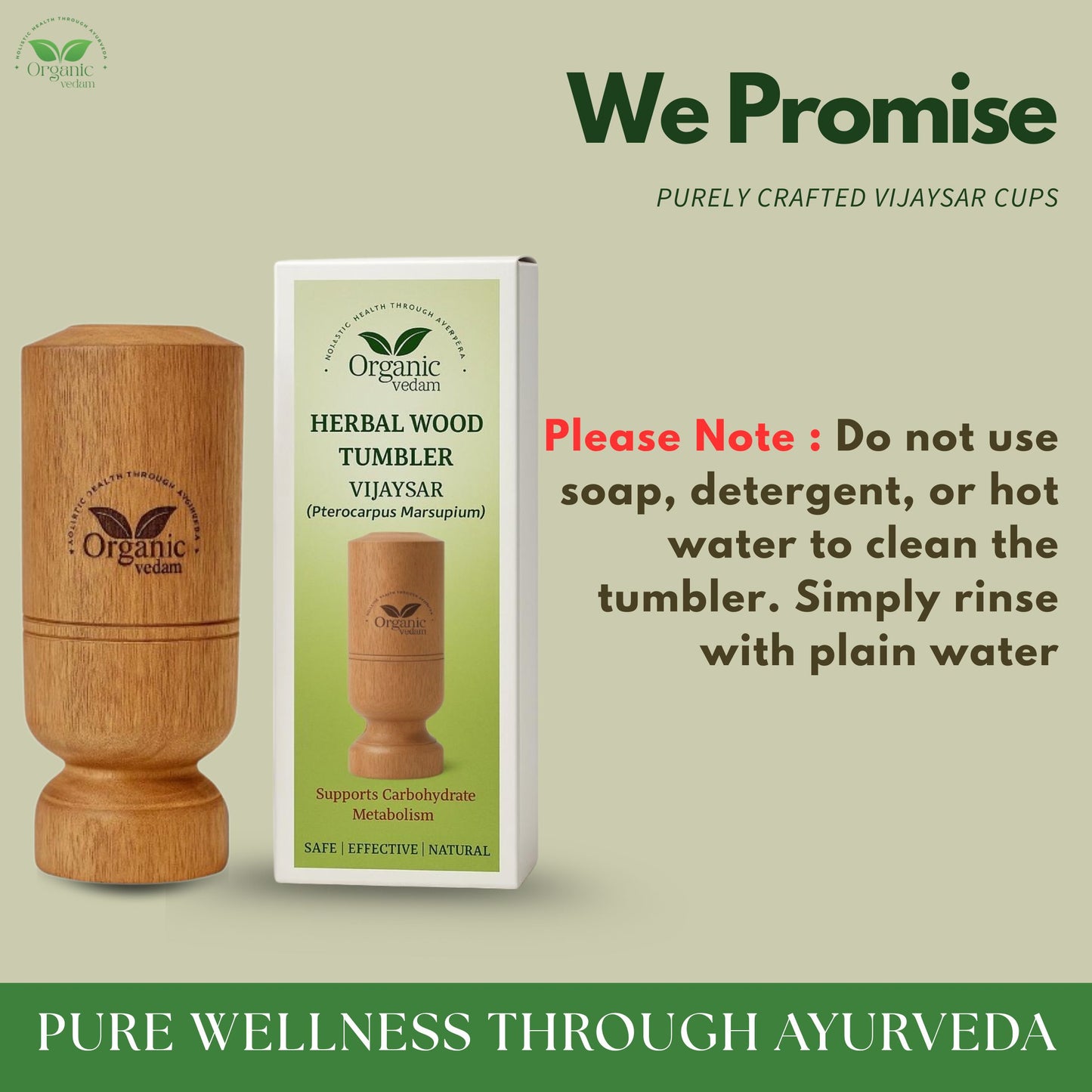 Vijaysar Herbal Wood Tumbler - Helps in Controlling Diabetes