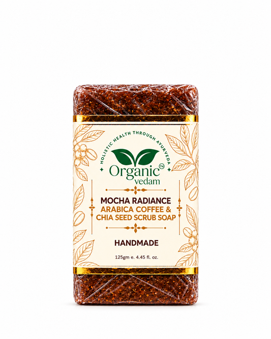 Mocha Radiance Arabica Coffee & Chia Seed Scrub Soap - 125 gm